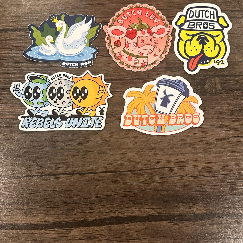 Dutch Bros Vibrant Sticker set of 5